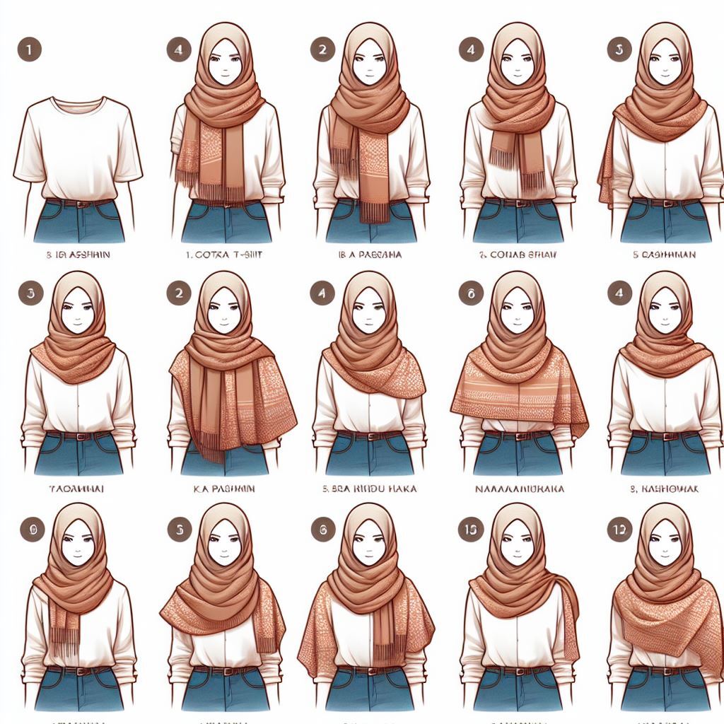 Pemakaian Pashmina Kaos