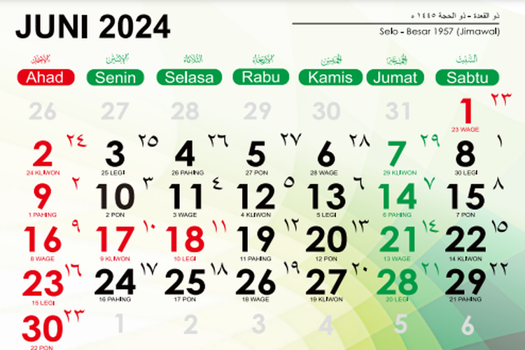 Tanggal merah Juni 2024