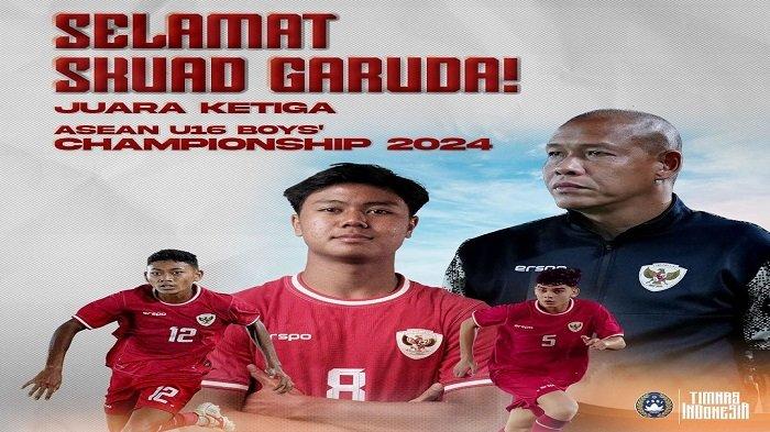 Piala AFF U16 Timnas Indonesia Raih Juara Tiga 2024