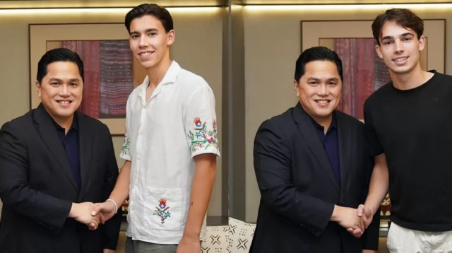 Erick Thohir Dobel Salaman Dion Markx dan Tim Geypens