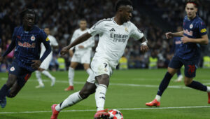 Brace ke Gawang Salzburg dan 100 Gol untuk Real Madrid: Vinicius Kejar Rekor Ronaldo Nazario