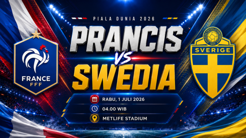 Prediksi Prancis vs Swedia di Babak 32 Besar Piala Dunia 2026