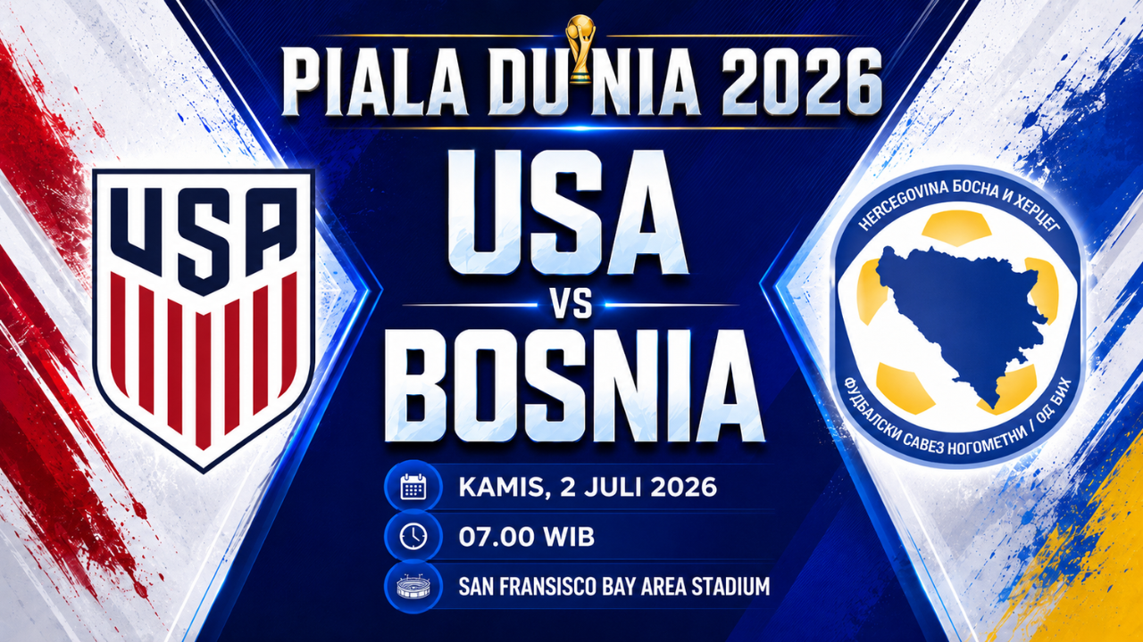 Prediksi Amerika Serikat vs Bosnia dan Herzegovina Babak 32 Besar Piala Dunia 2026